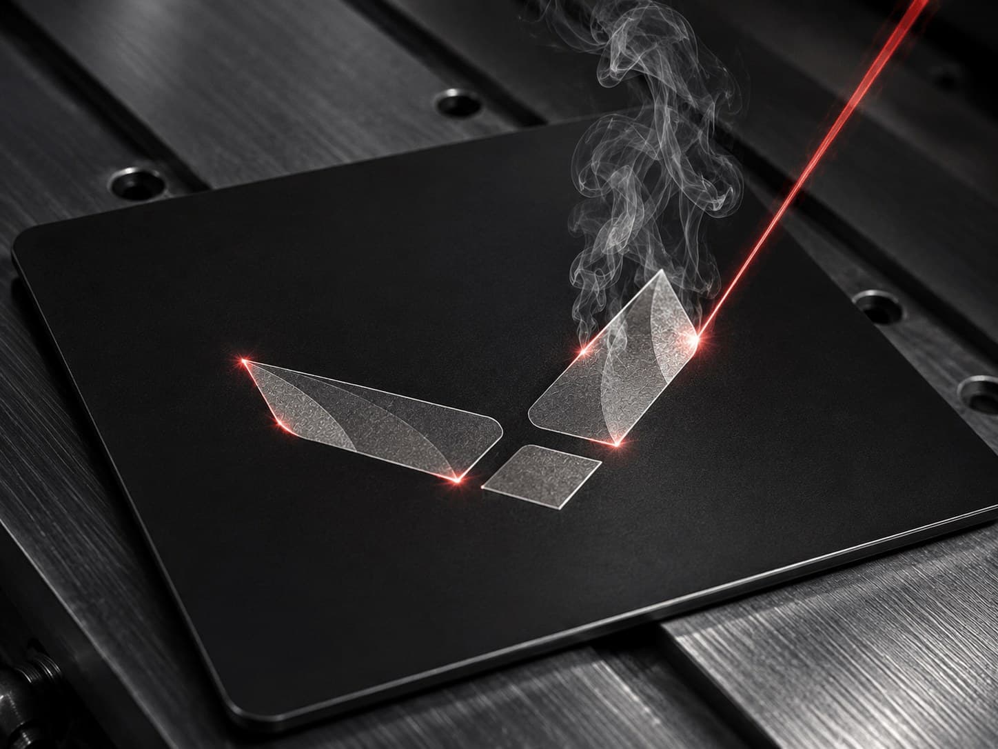 Laser engraving the card's finish